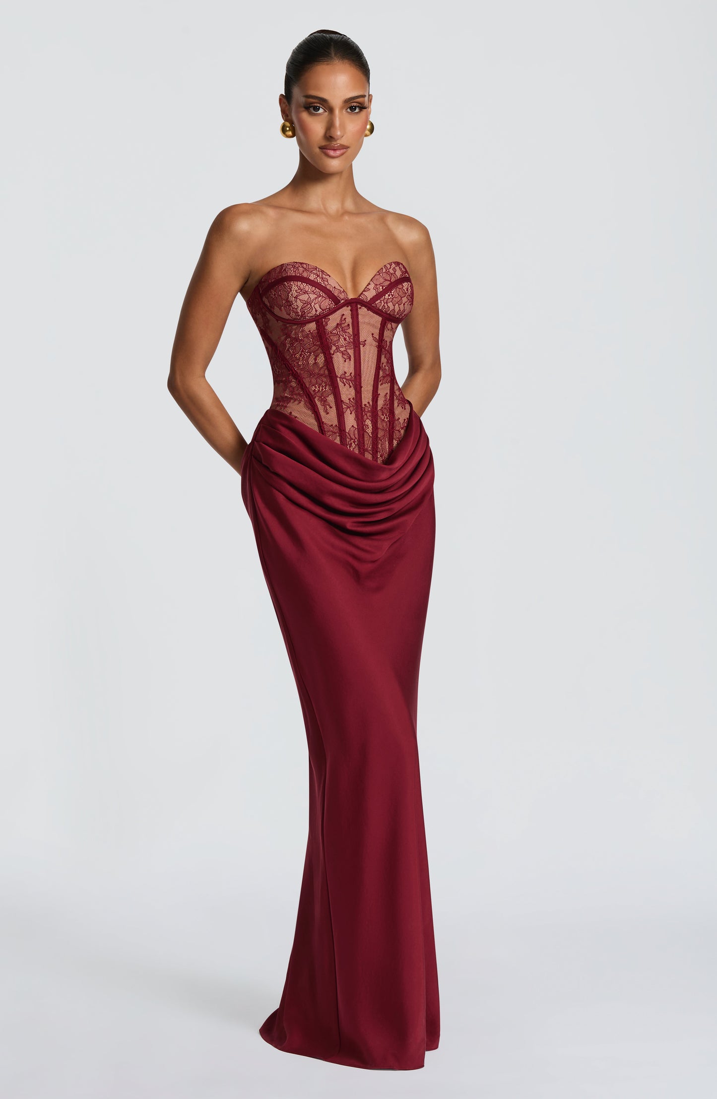 Kathleen Maxi Elbise - Bordo