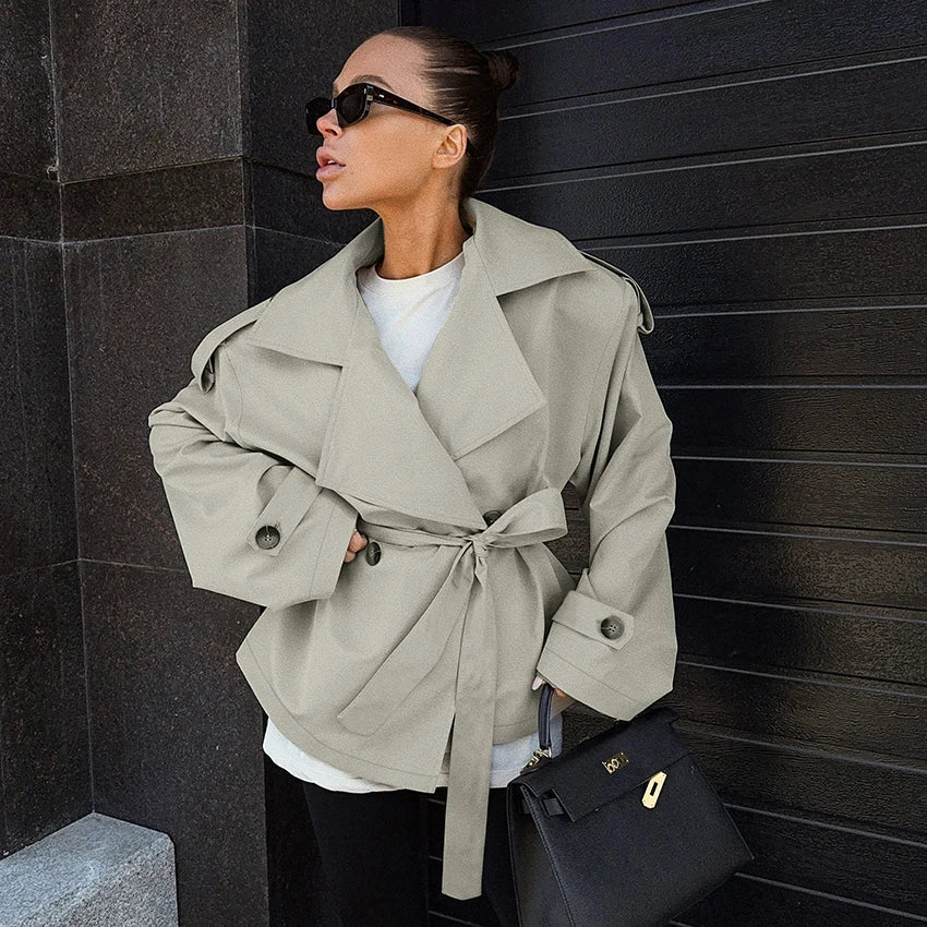 Kemer Detaylı Oversize Trençkot