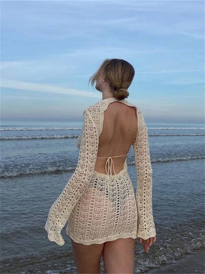 Patchwork Sırtı Açık Pareo