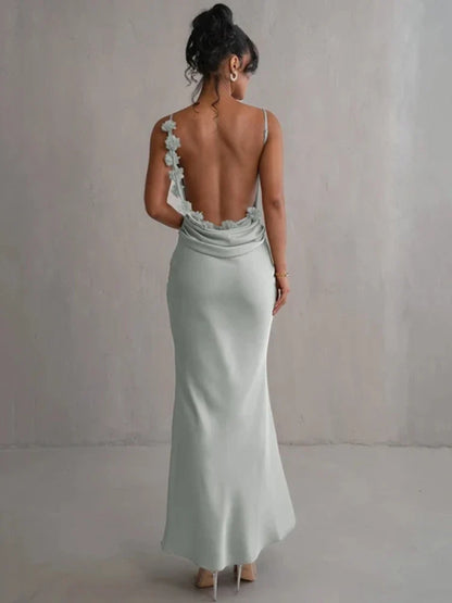 Blossom Whisper Maxi Elbise