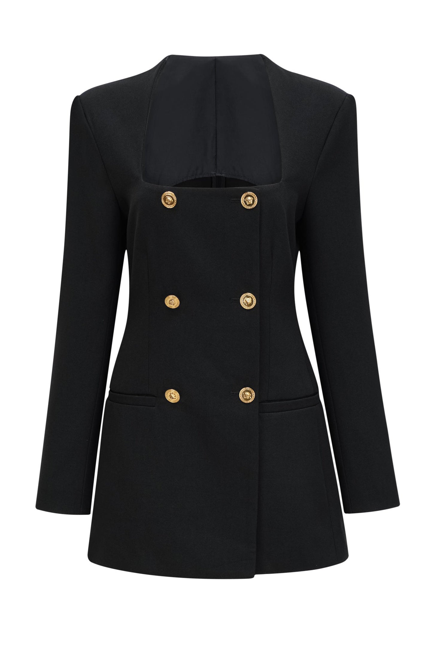 Sukienka mini z kwadratowym dekoltem Hedy