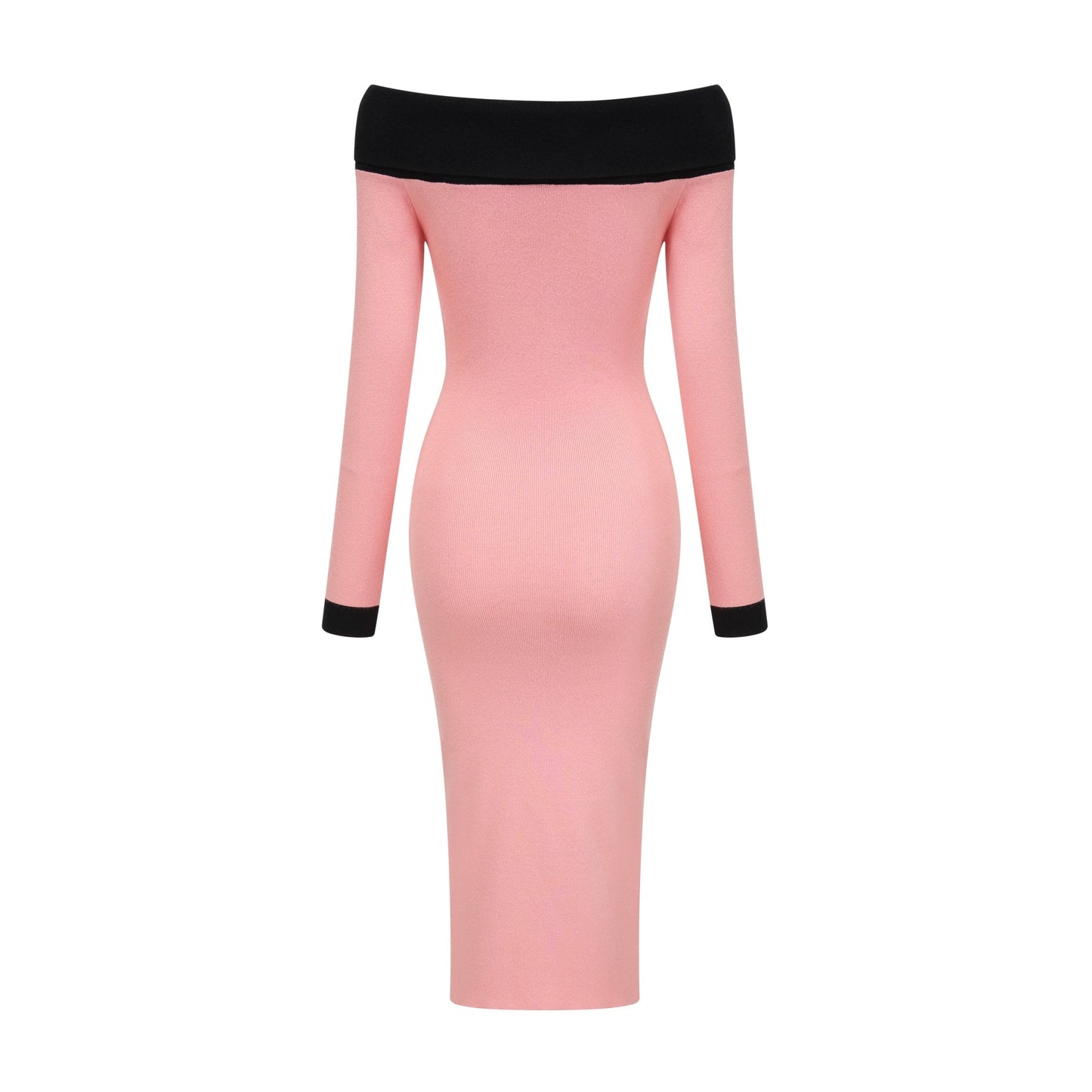 Carine Pembe Midi Örgü Elbise