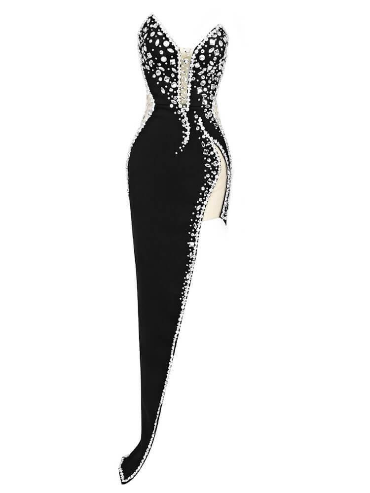 Sabine Strapless Maxi Elbise-Siyah