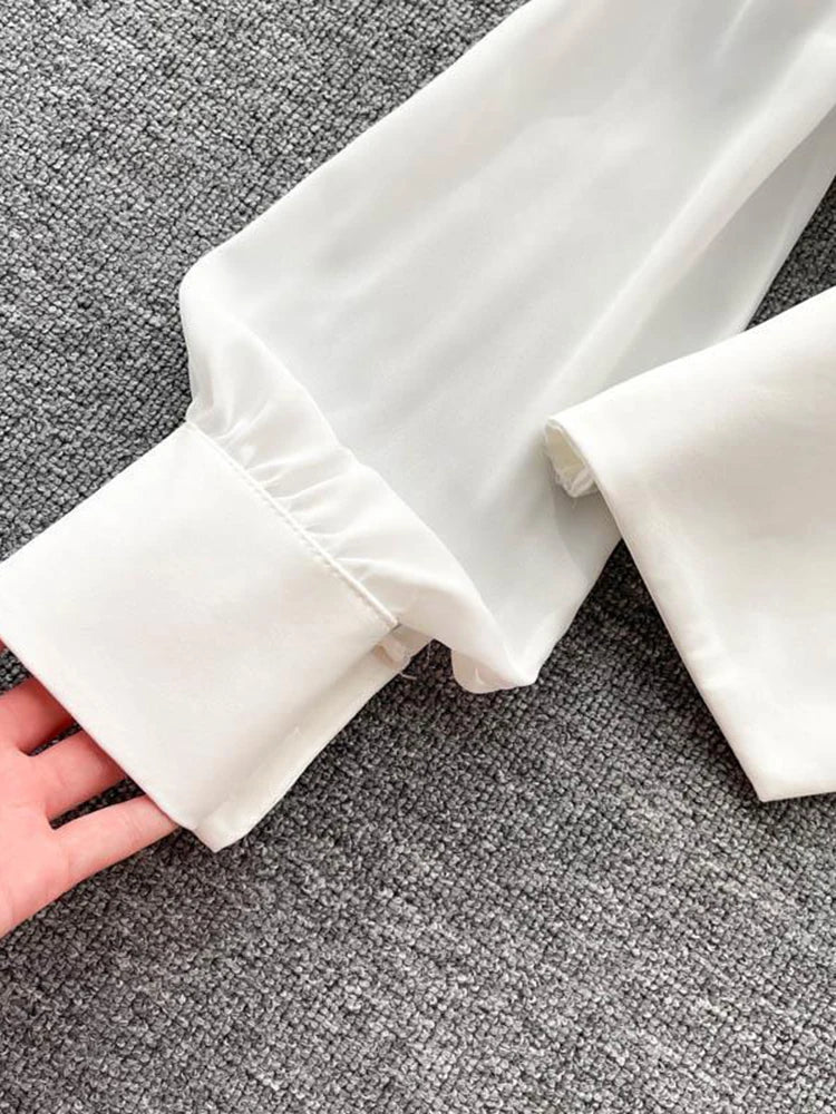 Bluzka koszulowa z długim rękawem w stylu francuskim