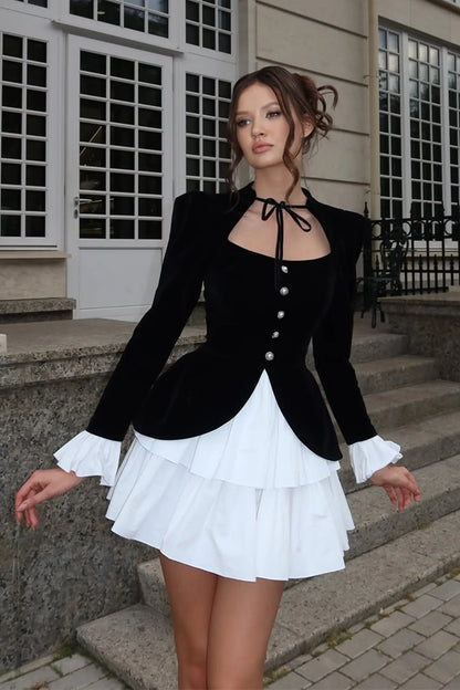 Amly Renk Bloklu Mini Elbise