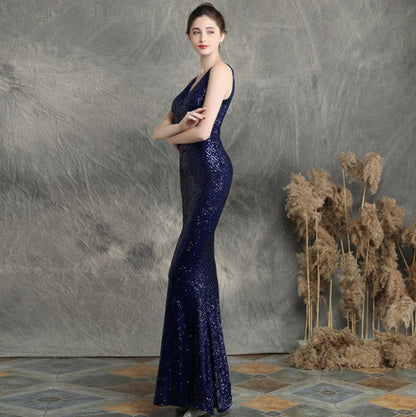 Chloe Payetli Maxi Abiye Elbise