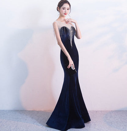 Stephanie Kadife Maxi Abiye Elbise