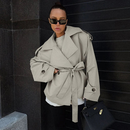 Kemer Detaylı Oversize Trençkot