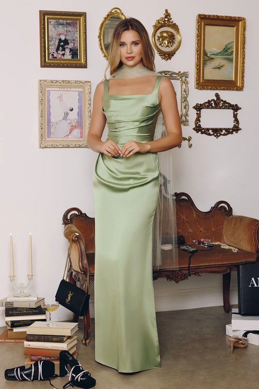 Calanthe Maxi Elbise -Açık Yeşil