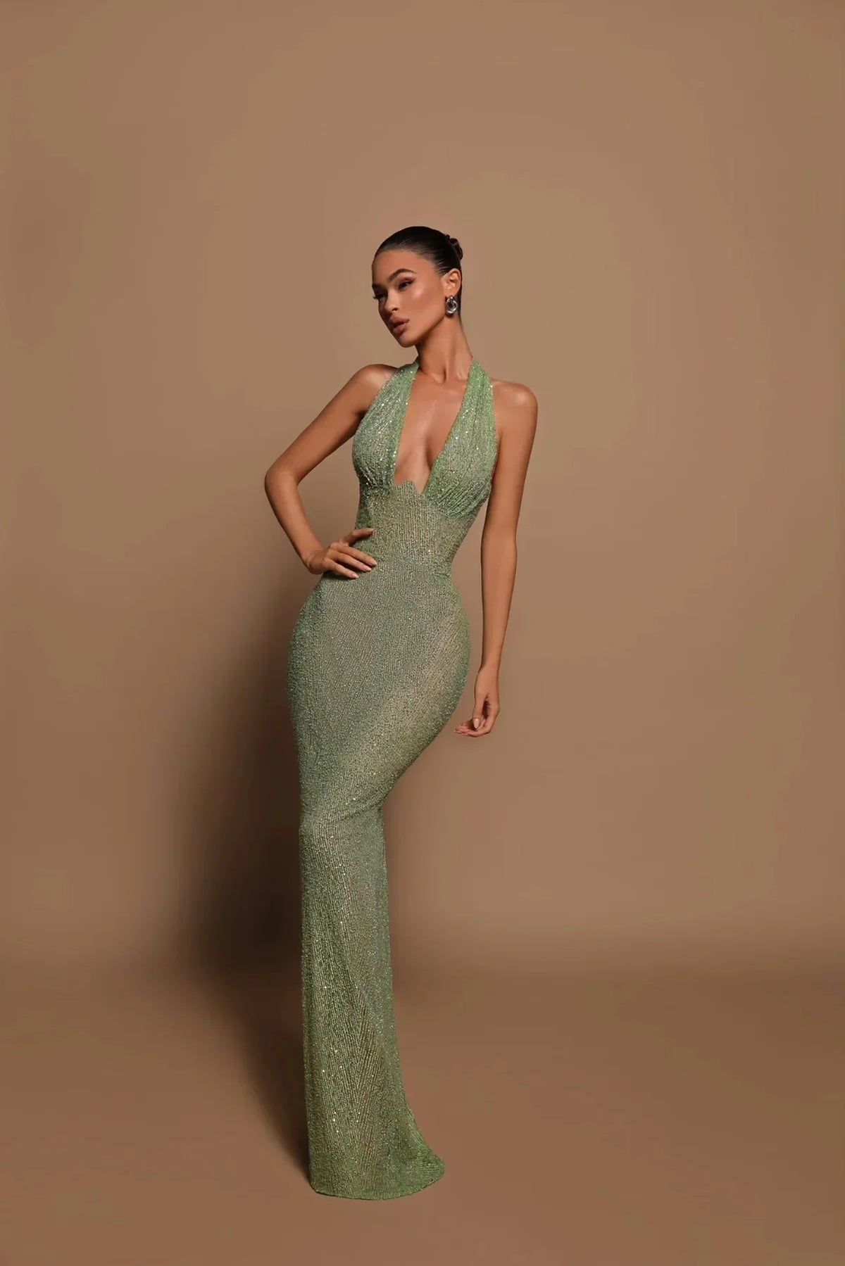 Isaline Maxi Elbise - Köpük Yeşili