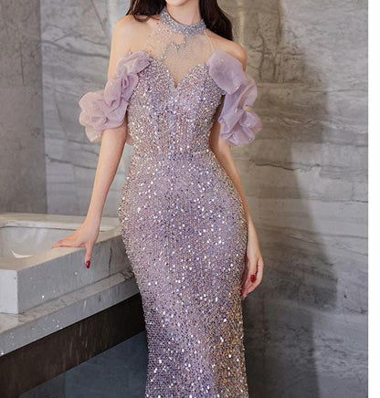 Jovana Dik Yakalı Denizkızı Maxi Abiye