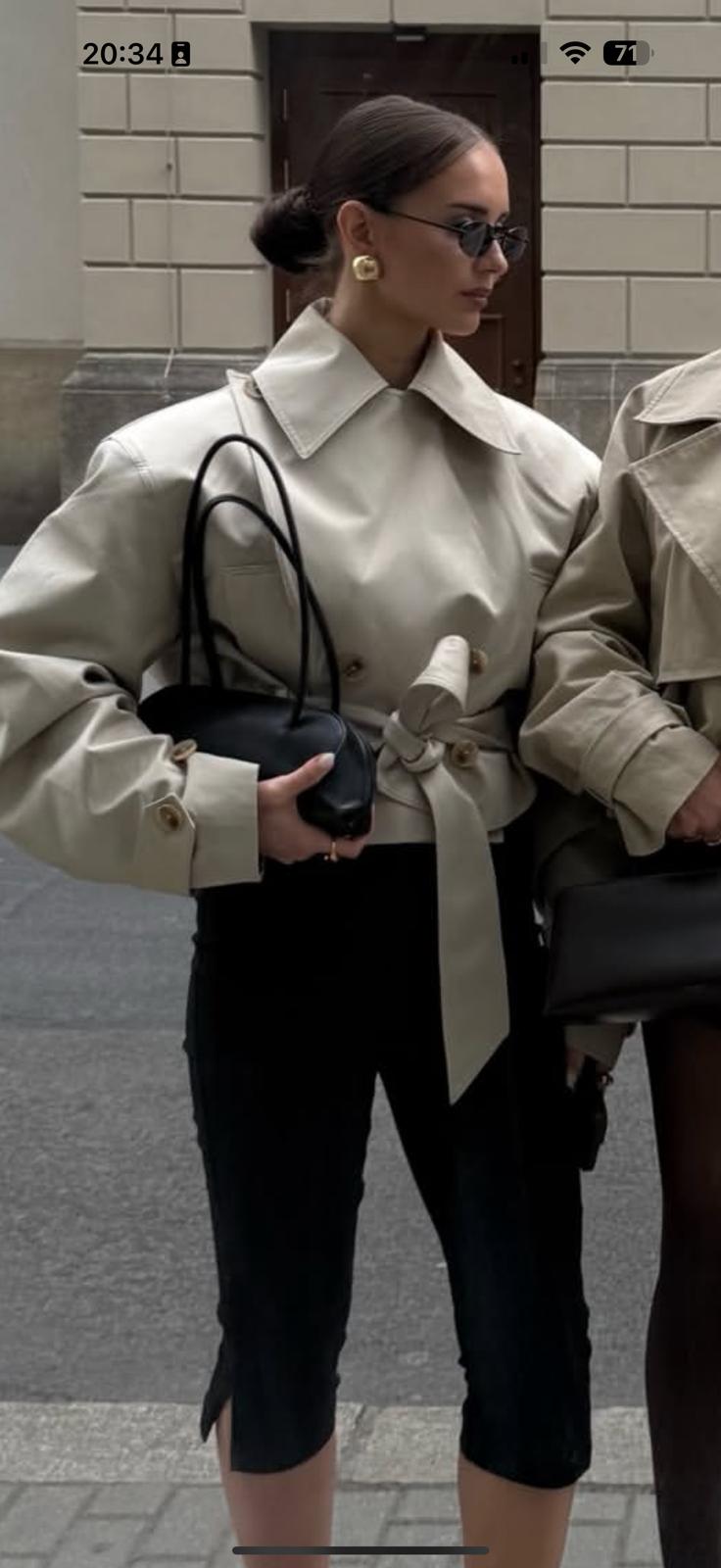 Krótki trencz Nerida Camel Suede