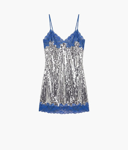 Melrose Mini Elbise - Mavi