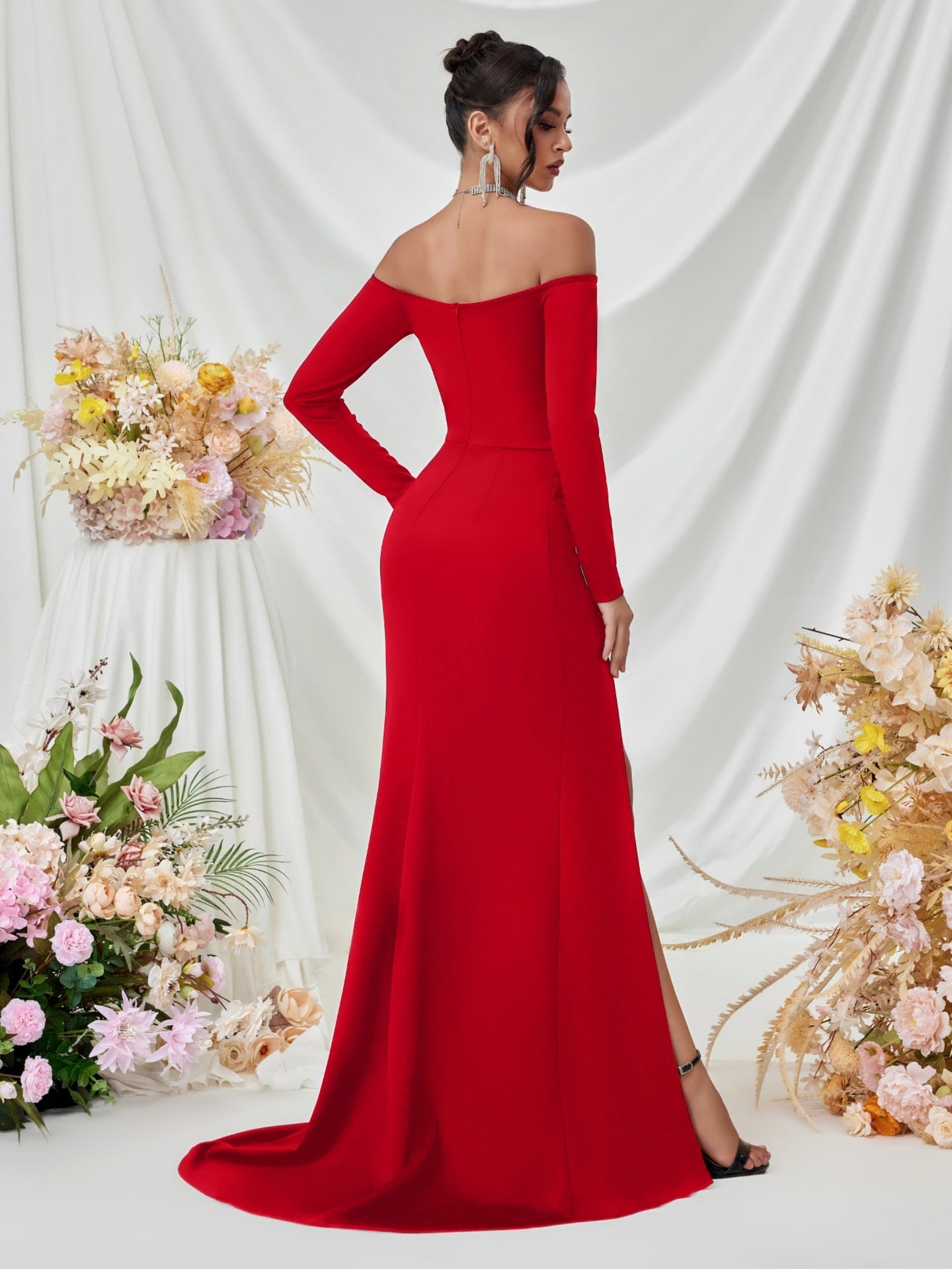 Melisande Omuzsuz Maxi Elbise