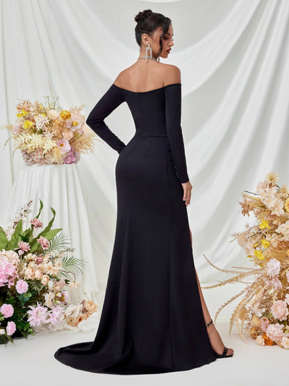 Melisande Omuzsuz Maxi Elbise