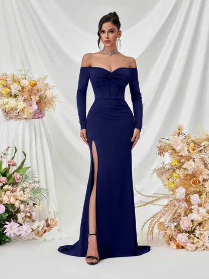 Melisande Omuzsuz Maxi Elbise