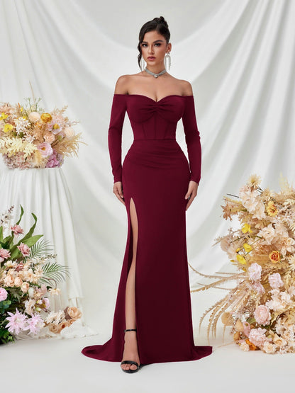 Melisande Omuzsuz Maxi Elbise