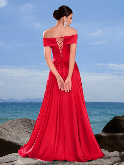 Astrid Saten Dökümlü Fırfırlı Maxi Elbise