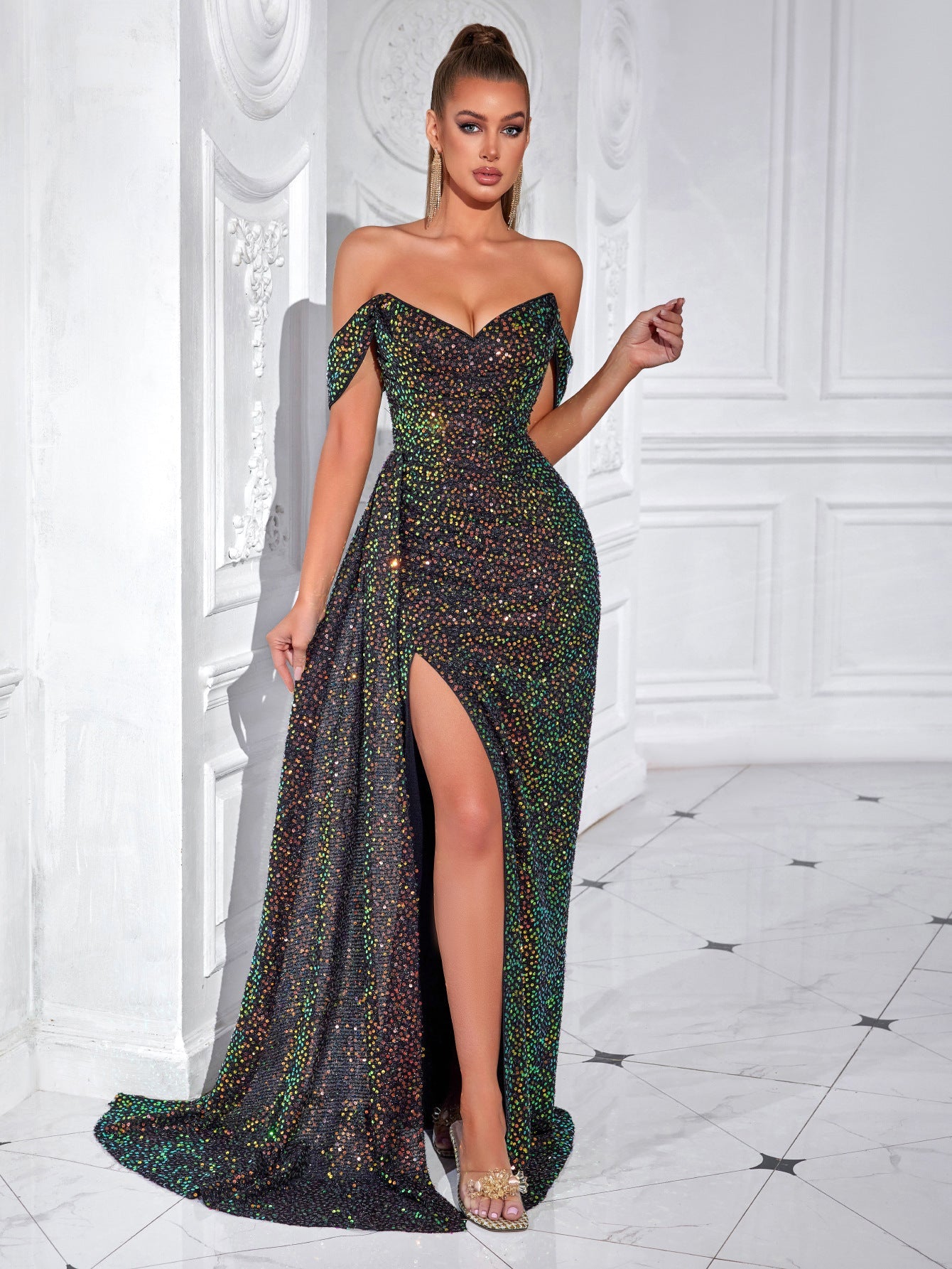 Avis Drapeli Yırtmaçlı Maxi Elbise