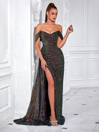 Avis Drapeli Yırtmaçlı Maxi Elbise