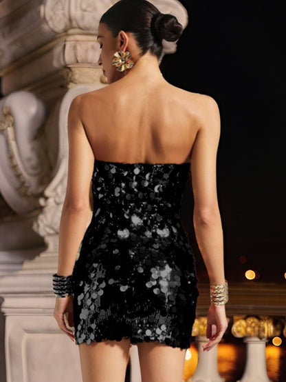 Ava sukienka mini bez ramiączek, dopasowana 