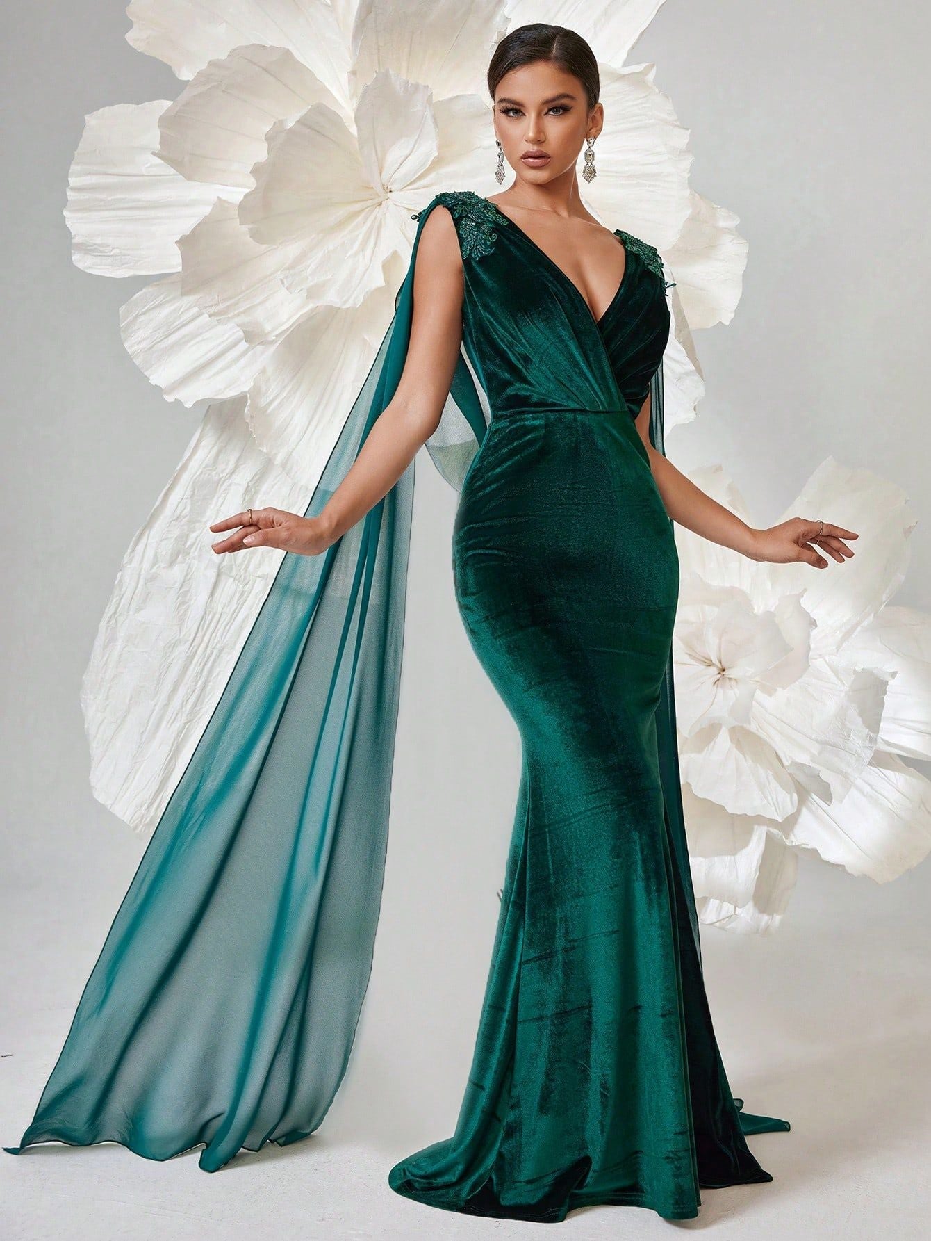 Dulcinea Kadife Denizkızı Maxi Elbise