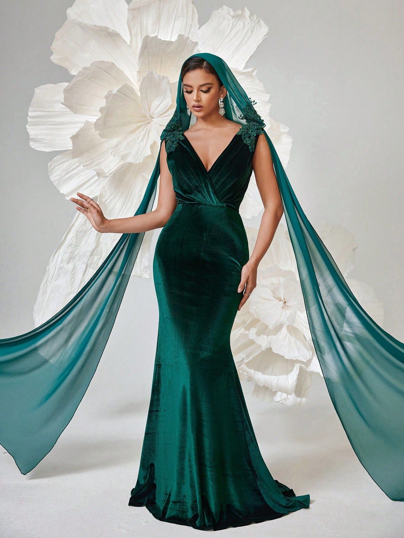 Dulcinea Kadife Denizkızı Maxi Elbise