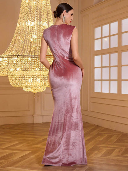 Briar Kadife Kolsuz Maxi Elbise