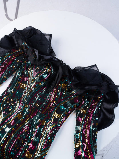 Giada Fırfırlı Denizkızı Maxi Elbise