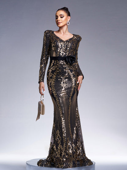 Senna V Yaka Maxi Elbise