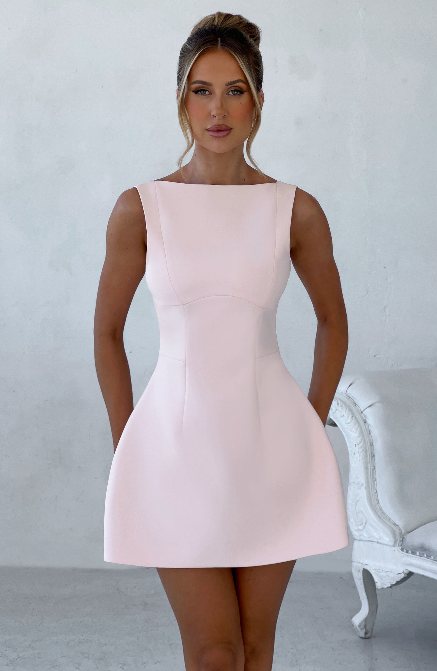 Alana Mini Elbise - Pembe