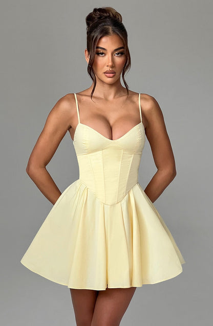 Analeigh Mini Elbise - Limon