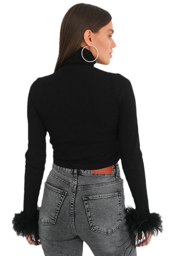 Apphia Tüylü Balıkçı Yaka Kazak