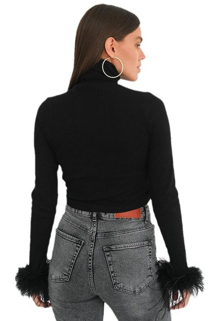 Apphia Tüylü Balıkçı Yaka Kazak