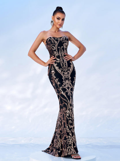 Mazarine Straplez Maxi Elbise