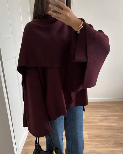 Bordo Şık Şal Yaka Kaban