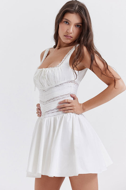 Breezy Dantel Yazlık Mini- Beyaz