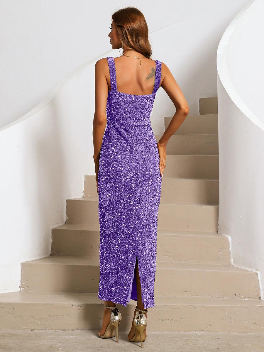 Romilly Kare Yaka Kokteyl Maxi Elbise