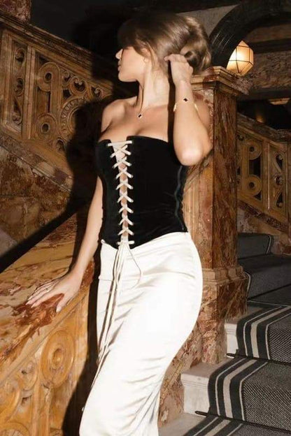 Celeste Bağcıklı Korse Maxi Takımı