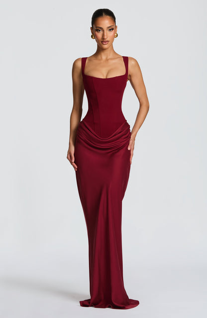 Cornelia Maxi Elbise - Bordo