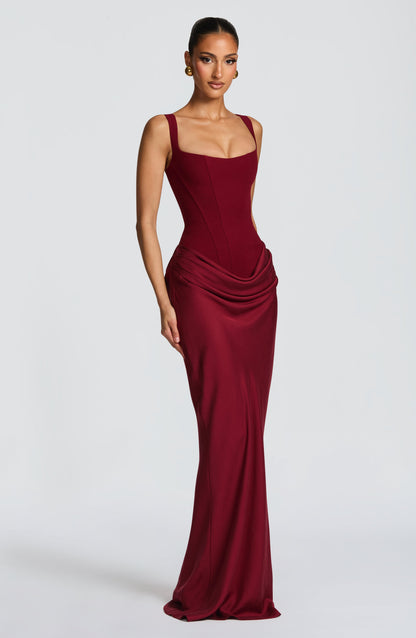 Cornelia Maxi Elbise - Bordo