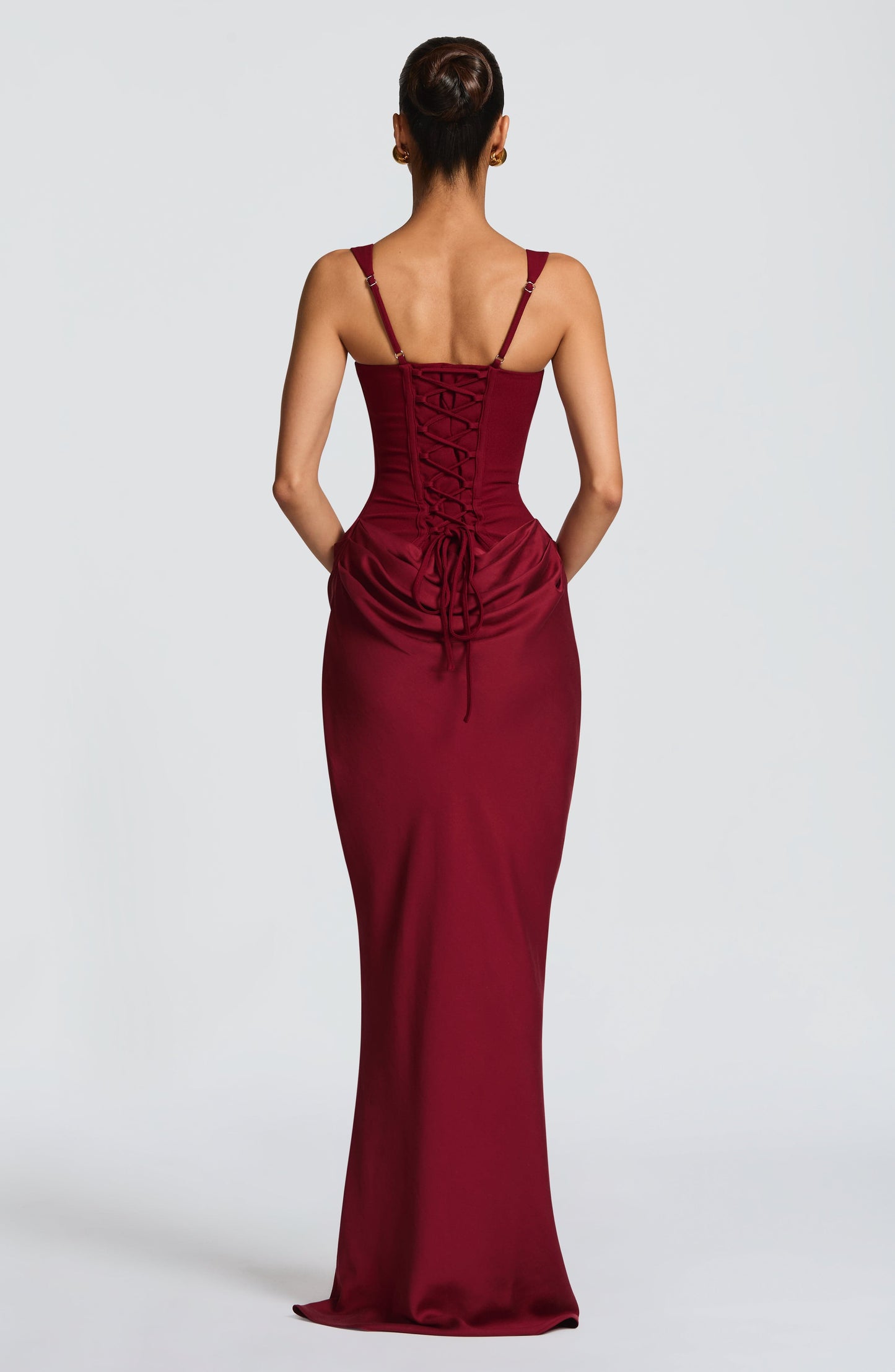 Cornelia Maxi Elbise - Bordo