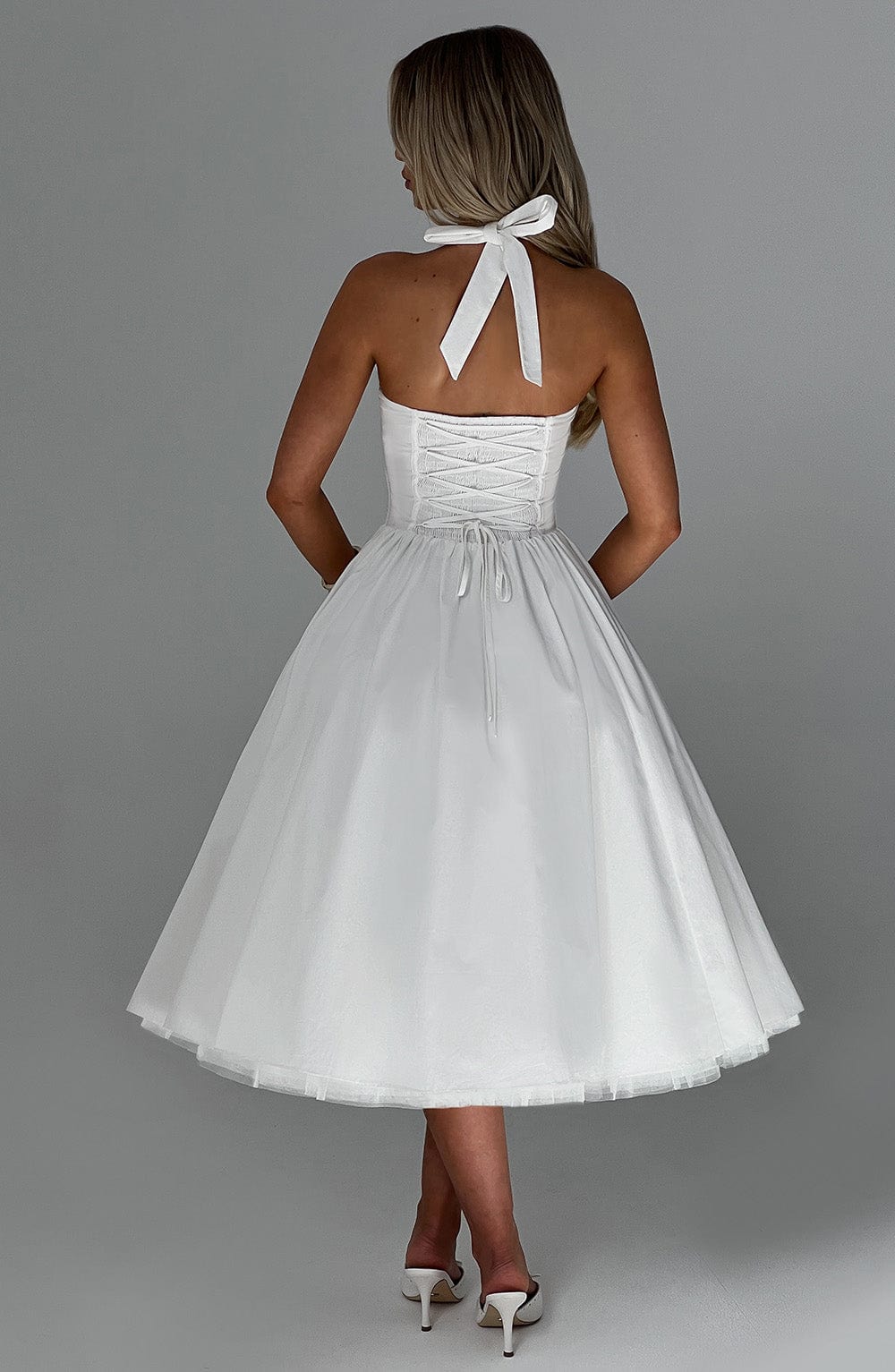 Cressida Midi Elbise - Fildişi