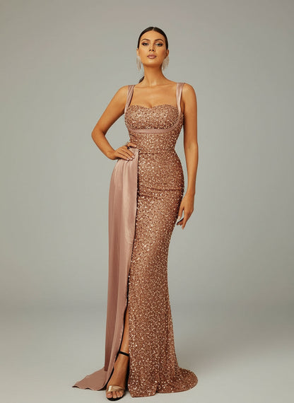 Winslet Şerit Korseli Maxi Elbise