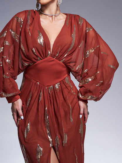 Rhiannon Zarif Fener Kollu Maxi Elbisesi