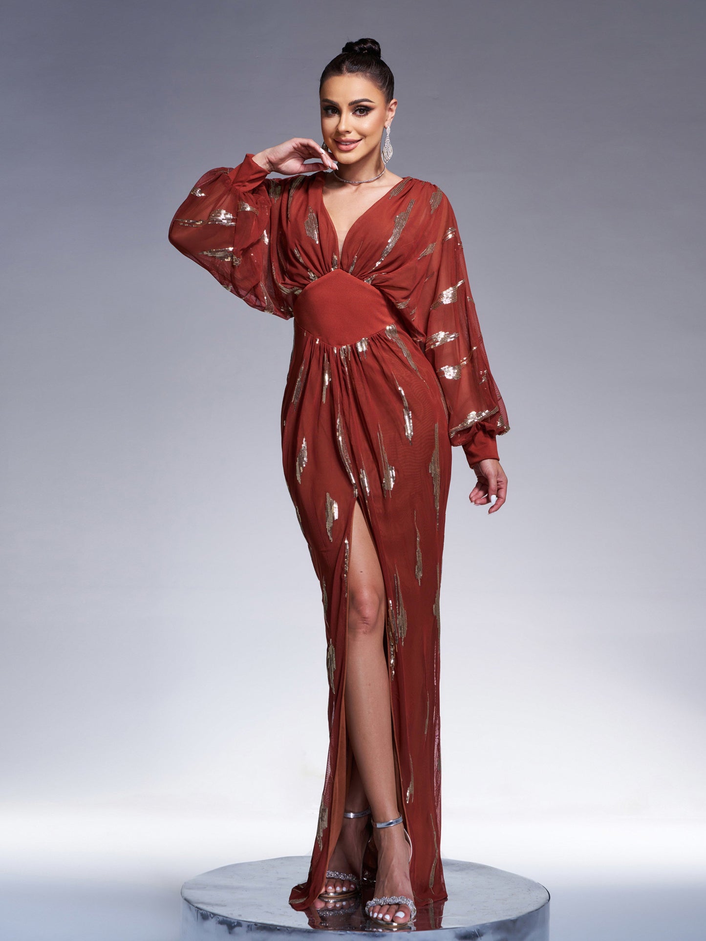 Rhiannon Zarif Fener Kollu Maxi Elbisesi