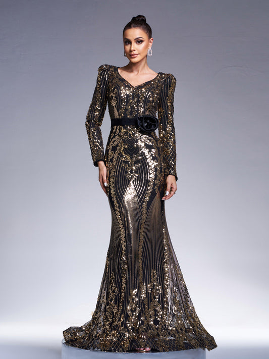 Senna V Yaka Maxi Elbise