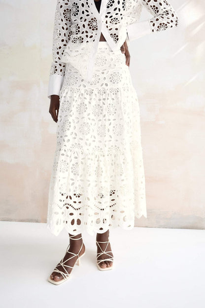 lsie Nakışlı Dantel Maxi Takım