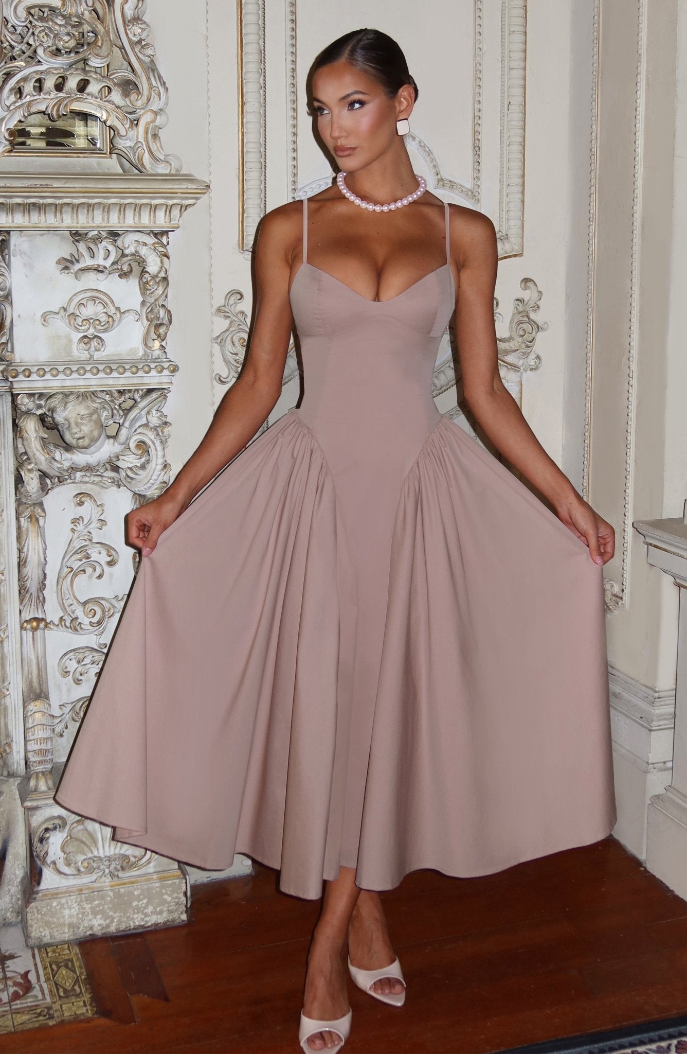 Emerson Midi Elbise - Kil Rengi