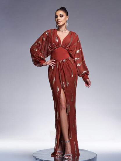 Rhiannon Zarif Fener Kollu Maxi Elbisesi